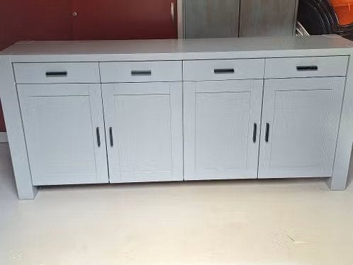 eiken dressoir grijs blauw, Ophalen, Gebruikt, Eikenhout, 200 cm of meer