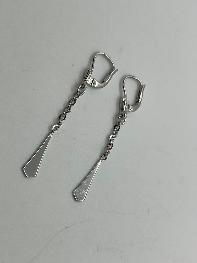 D541 Prachtige zilveren modernist oorbellen, Sieraden, Tassen en Uiterlijk, Ophalen of Verzenden, Zilver, Oorbellen