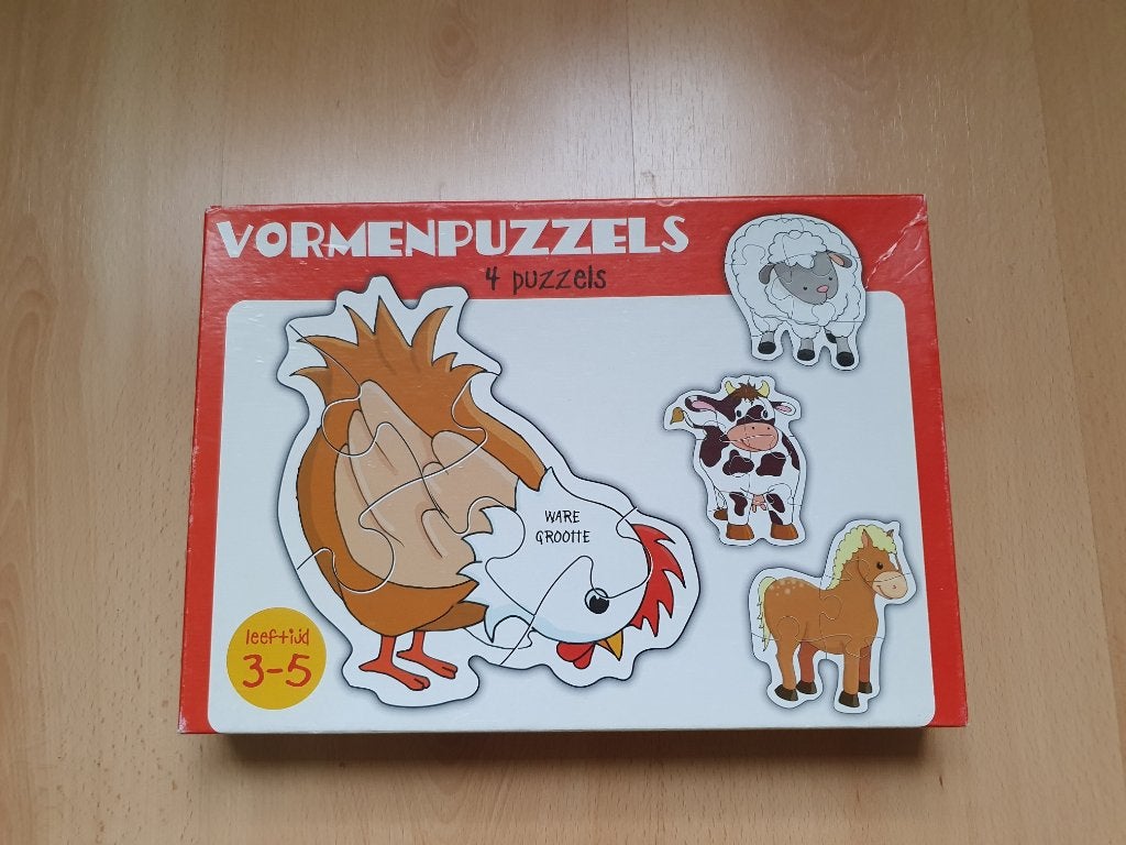 Vormenpuzzel - 4 in 1, Ophalen of Verzenden, 10 tot 50 stukjes, Zo goed als nieuw, 2 tot 4 jaar
