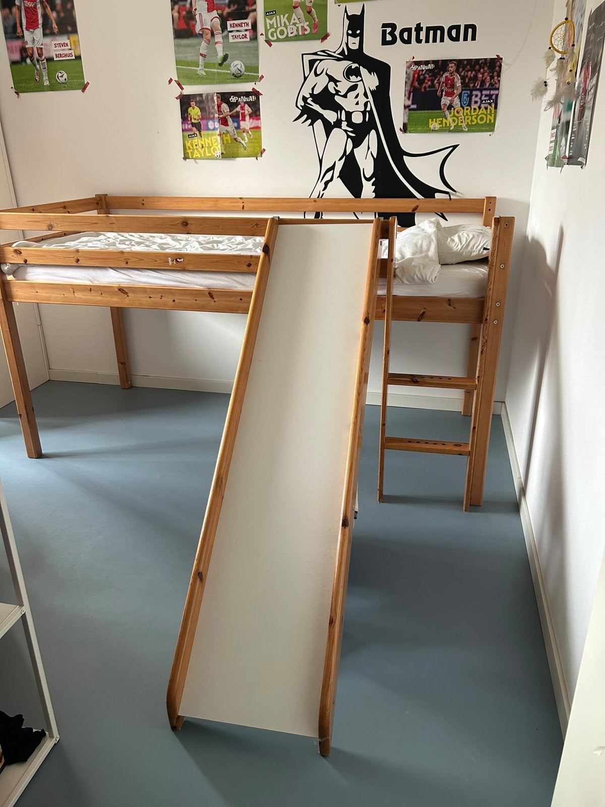 Hoogslaper met glijbaan en trap, hout, 90x200cm, Ophalen, Gebruikt, Eenpersoons, 200 cm