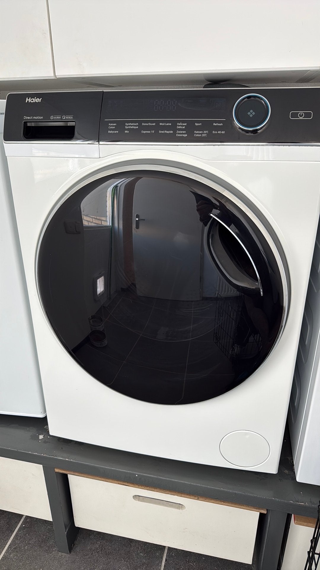 Haaier direct motion 8 kg wasmachine, Witgoed en Apparatuur, Ophalen, 1200 tot 1600 toeren, 85 tot 90 cm