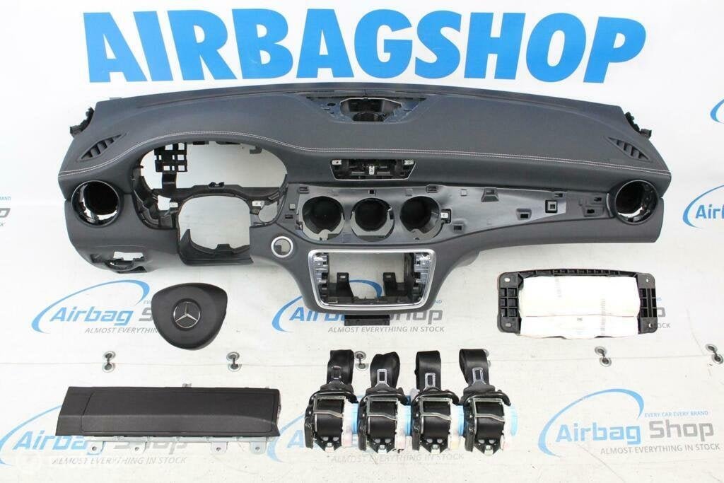 Airbag set Dashboard met wit stiksels Mercedes CLA Klasse, Gebruikt, Ophalen of Verzenden