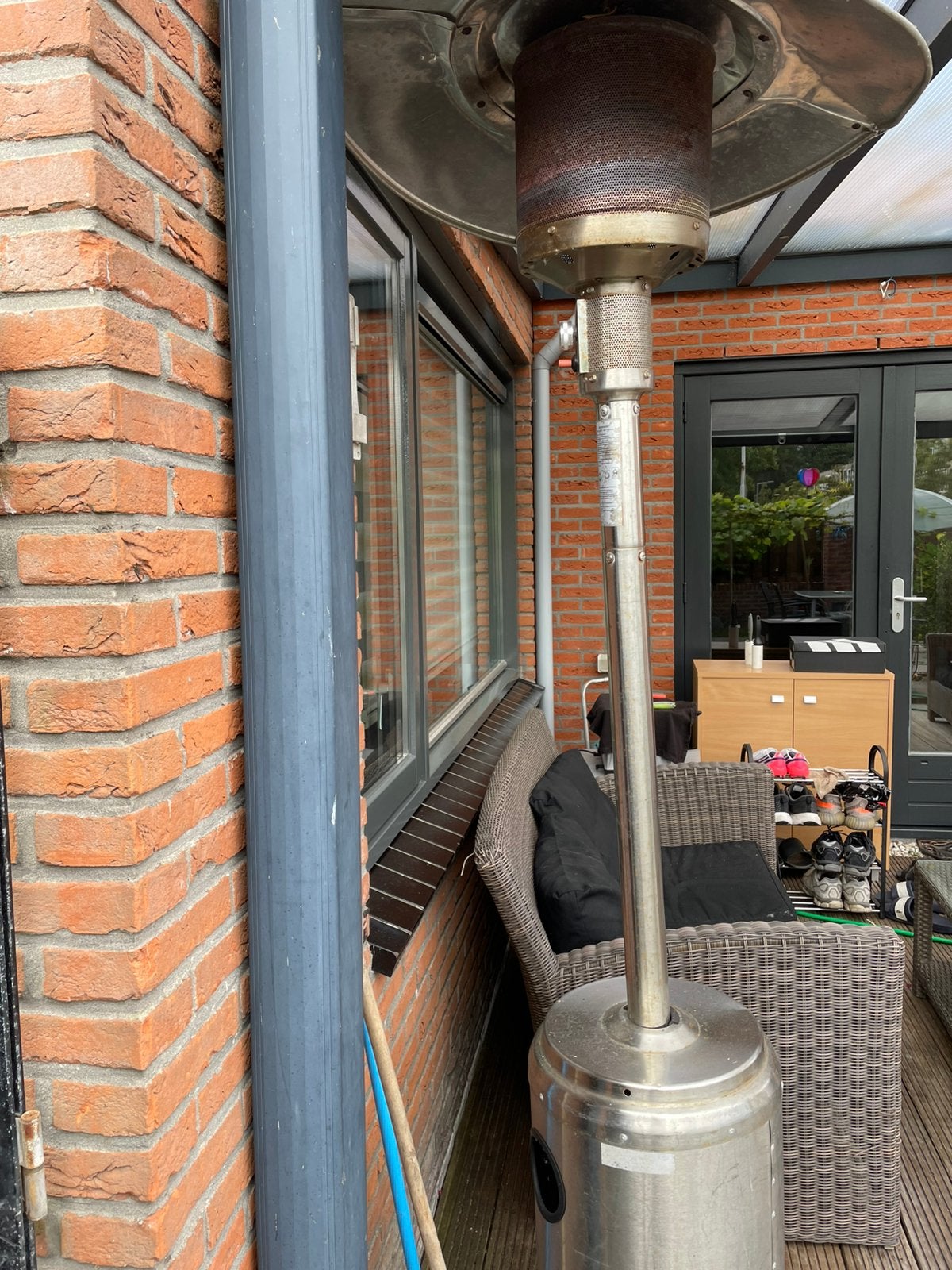Terrasverwarmer, Ophalen, Gebruikt