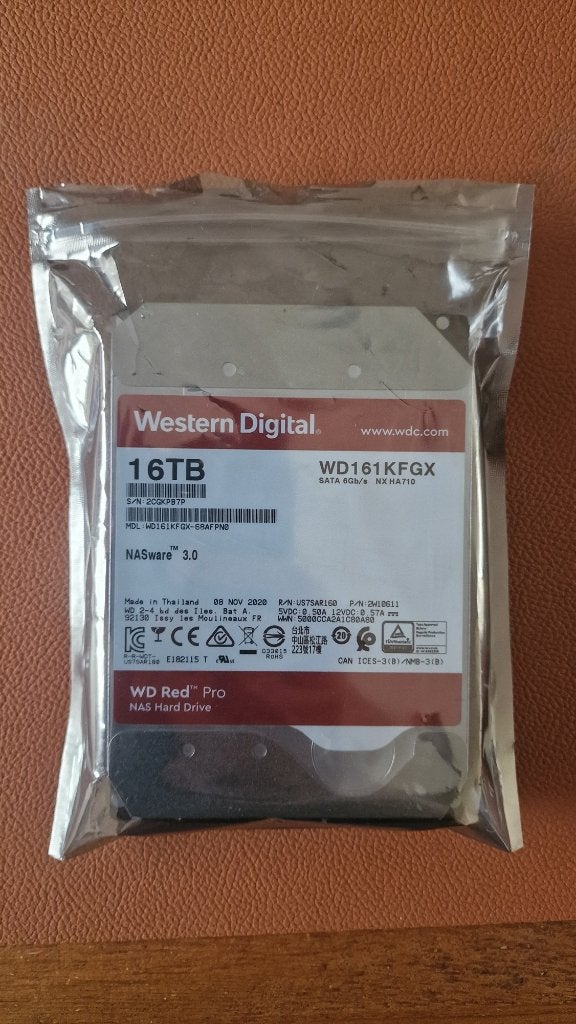 Western Digital Red Pro 16TB WD161KFGX 3.5" NAS HDD SATA., Computers en Software, Ophalen, Intern, Server, 16TB