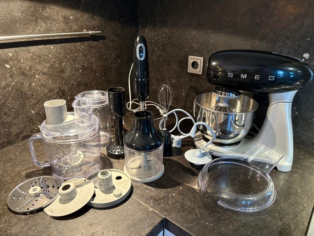Smeg keukenmachine staafmixer set en foodprocessor, Ophalen, Zo goed als nieuw, 3 snelheden of meer