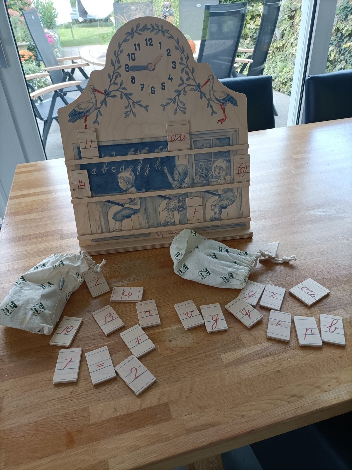 Houten educatief bord met letters en cijfers, Ophalen of Verzenden, Nieuw, Taal en Lezen
