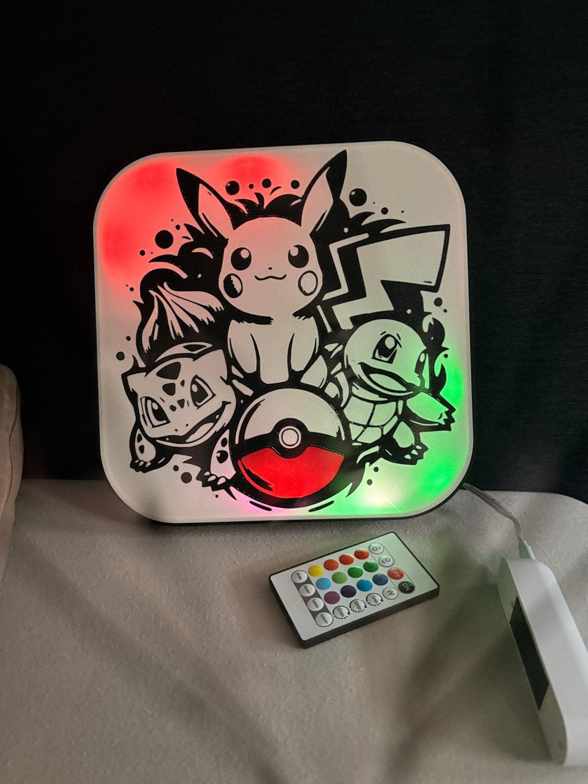 Pokemon LED lamp - Oplaadbaar met afstandsbediening, Meerkleurig, Overige stijlen, Nieuw, Kunststof