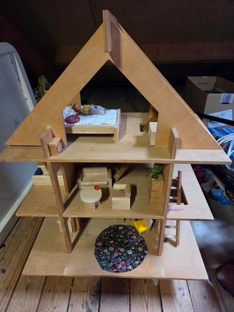 Poppenhuis met inrichting, Ophalen of Verzenden, Poppenhuis
