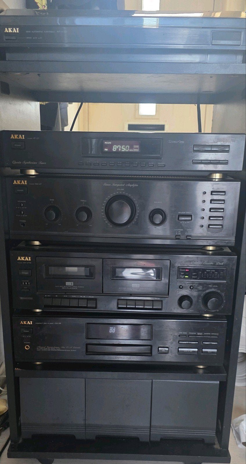 Akai Hifi Set met Platenspeler, CD-speler, Tuner, Versterker, Ophalen, Cassettedeck, Akai