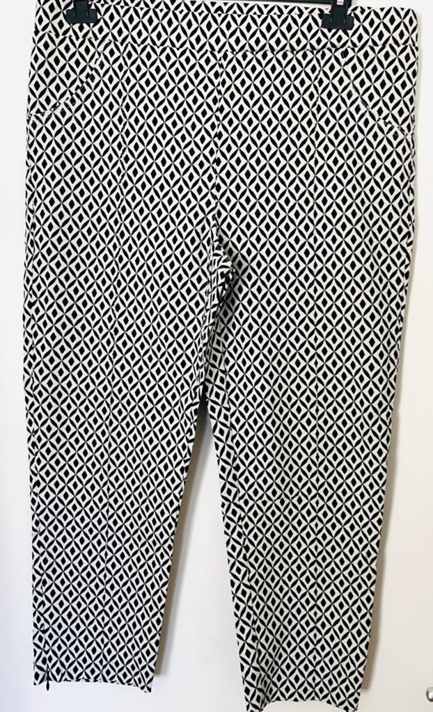 Joseph Ribkoff zwart/offwhite pantalon maat 46(vj)