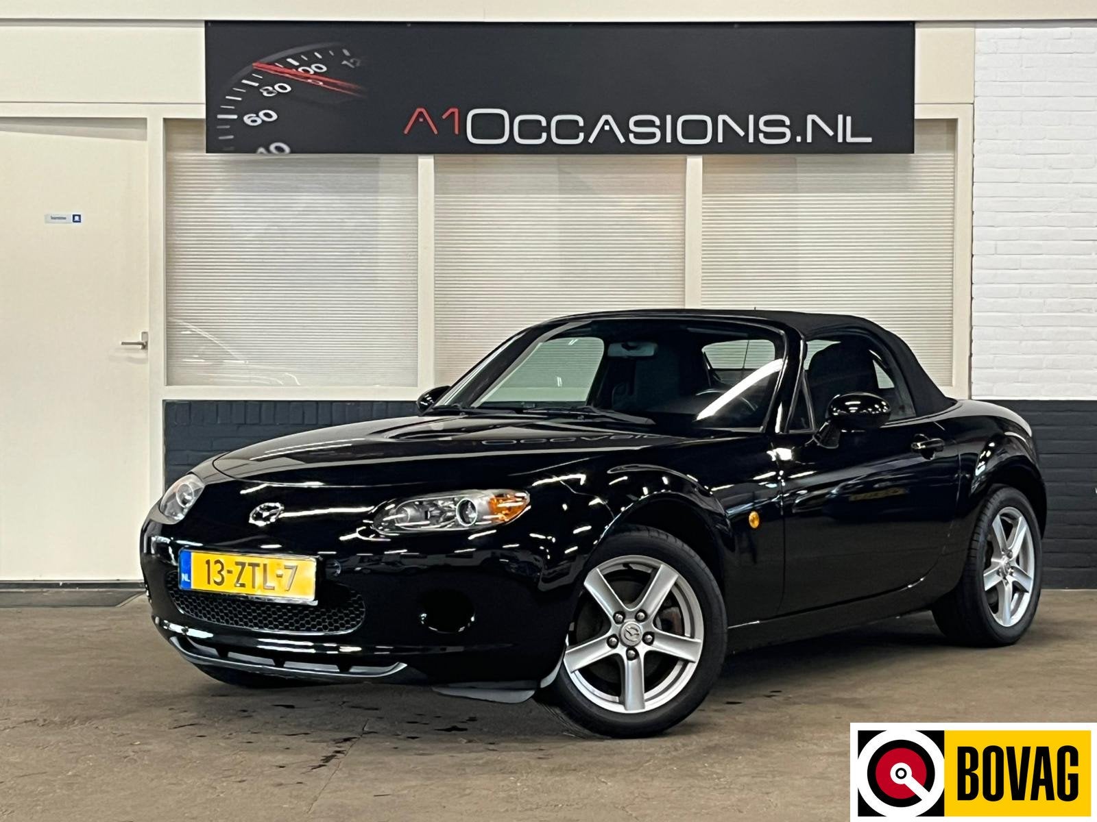 Mazda MX-5 1.8 Exclusive Cabrio (bj 2006), Auto's, Gebruikt, Zwart, 4 cilinders, Cabriolet