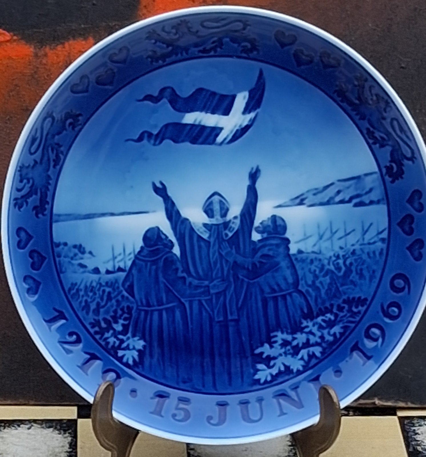 Wandbord.  ROYAL KOPENHAGEN. DANNENBROG.1219-1969. Zie tekst, Ophalen