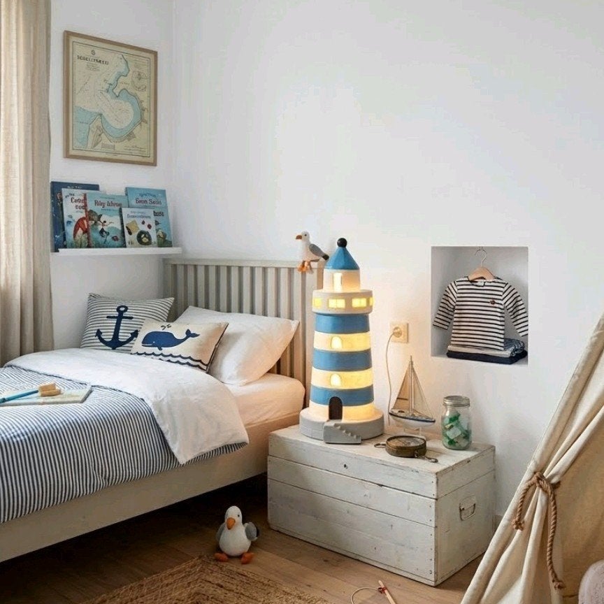 vuurtorenlamp voor in kinderkamer, Ophalen, Zo goed als nieuw, Minder dan 140 cm, Minder dan 70 cm