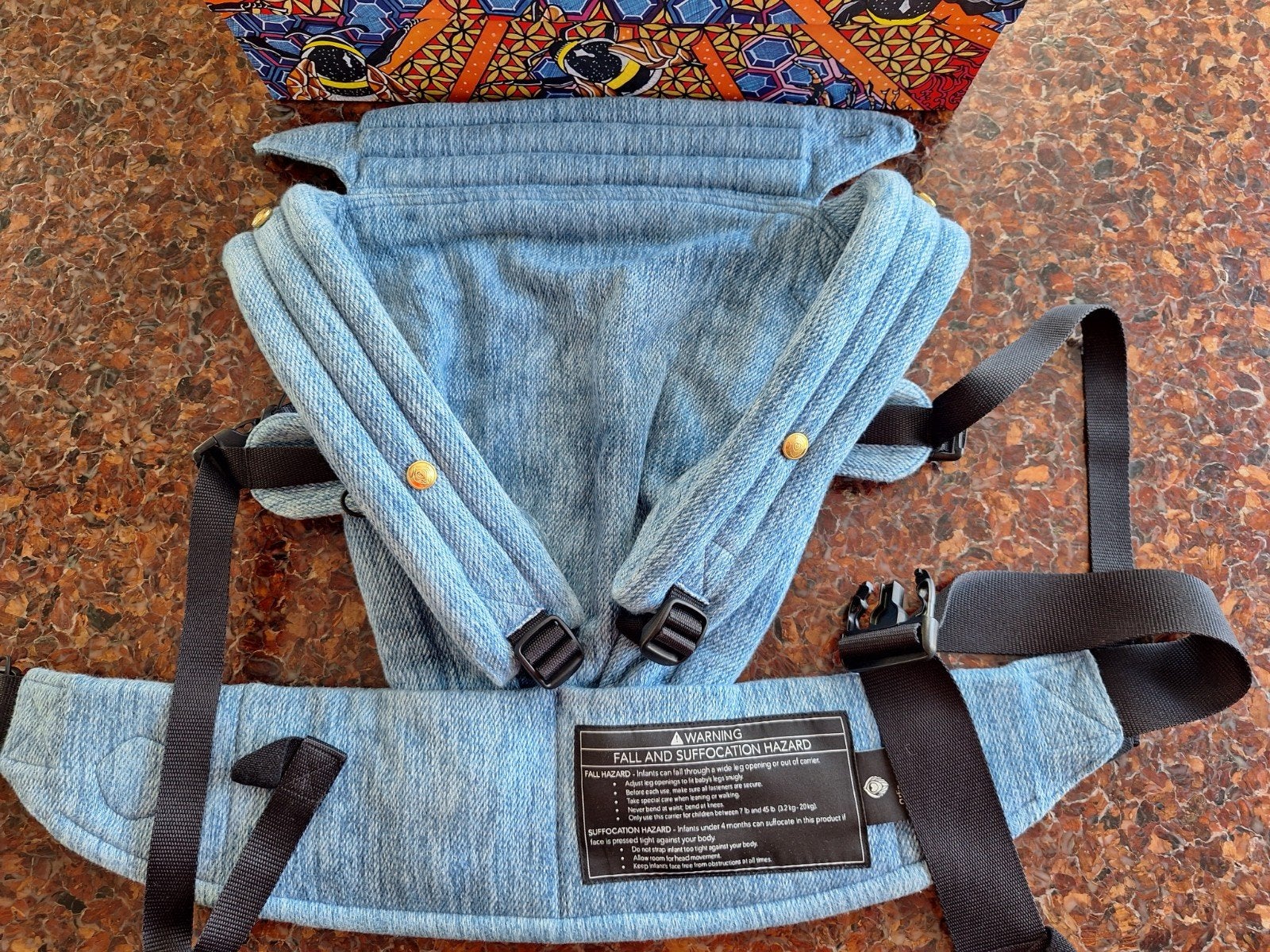 Artipoppe draagzak denimblauw zgan in originele doos., Overige merken, Ophalen of Verzenden, Zo goed als nieuw, Buik