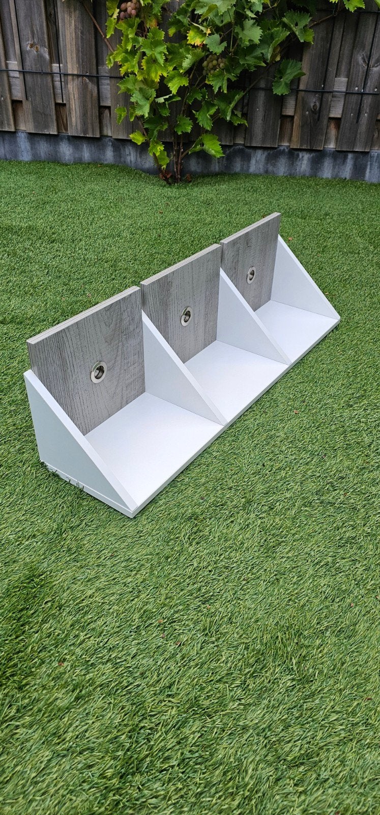 Wandplank met 3 vakken - wit/grijs (79.5x24x20cm), Ophalen, Zo goed als nieuw