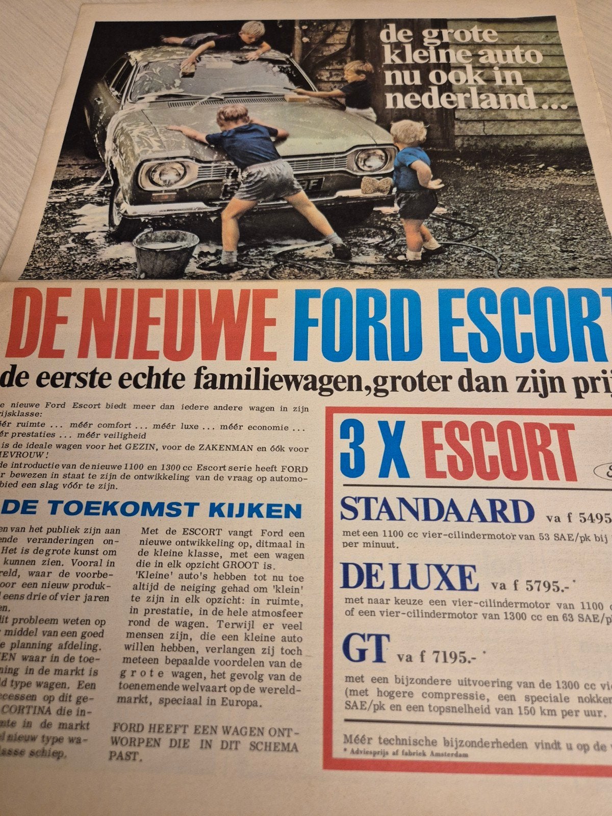 1969 Nederlands introductie Ford Escort mk1 originele uitgav, Ophalen of Verzenden, Zo goed als nieuw, Ford