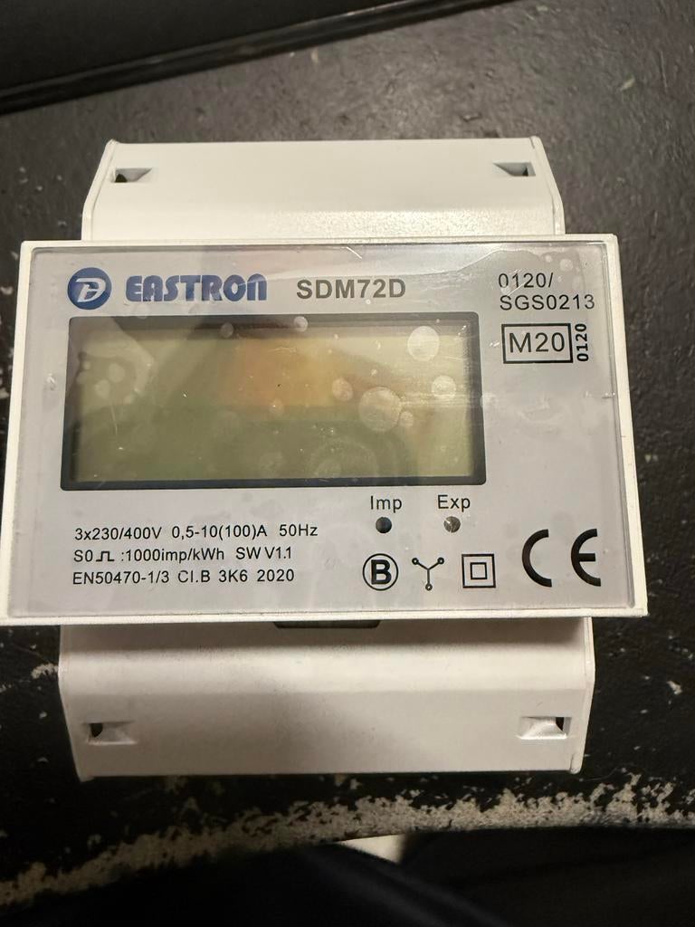 Eastron Digitale Energiemeter SDM72D MID 100A 3-Fase, Ophalen of Verzenden, Zo goed als nieuw, Overige typen
