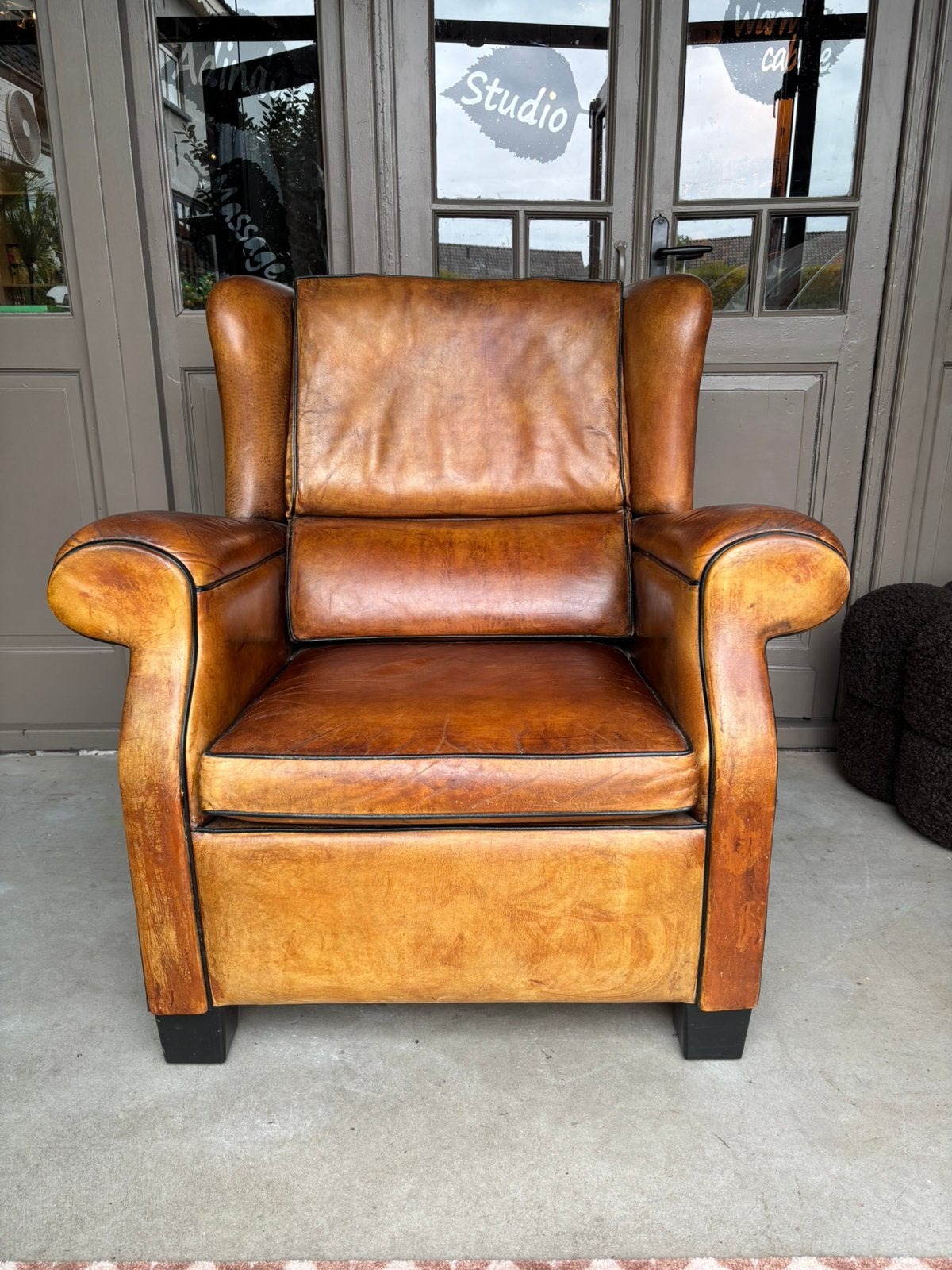 Schapenleren fauteuil orgineel Lounge Atelier, Gebruikt, Kantoor chique, Nederland, Lounge Atelier