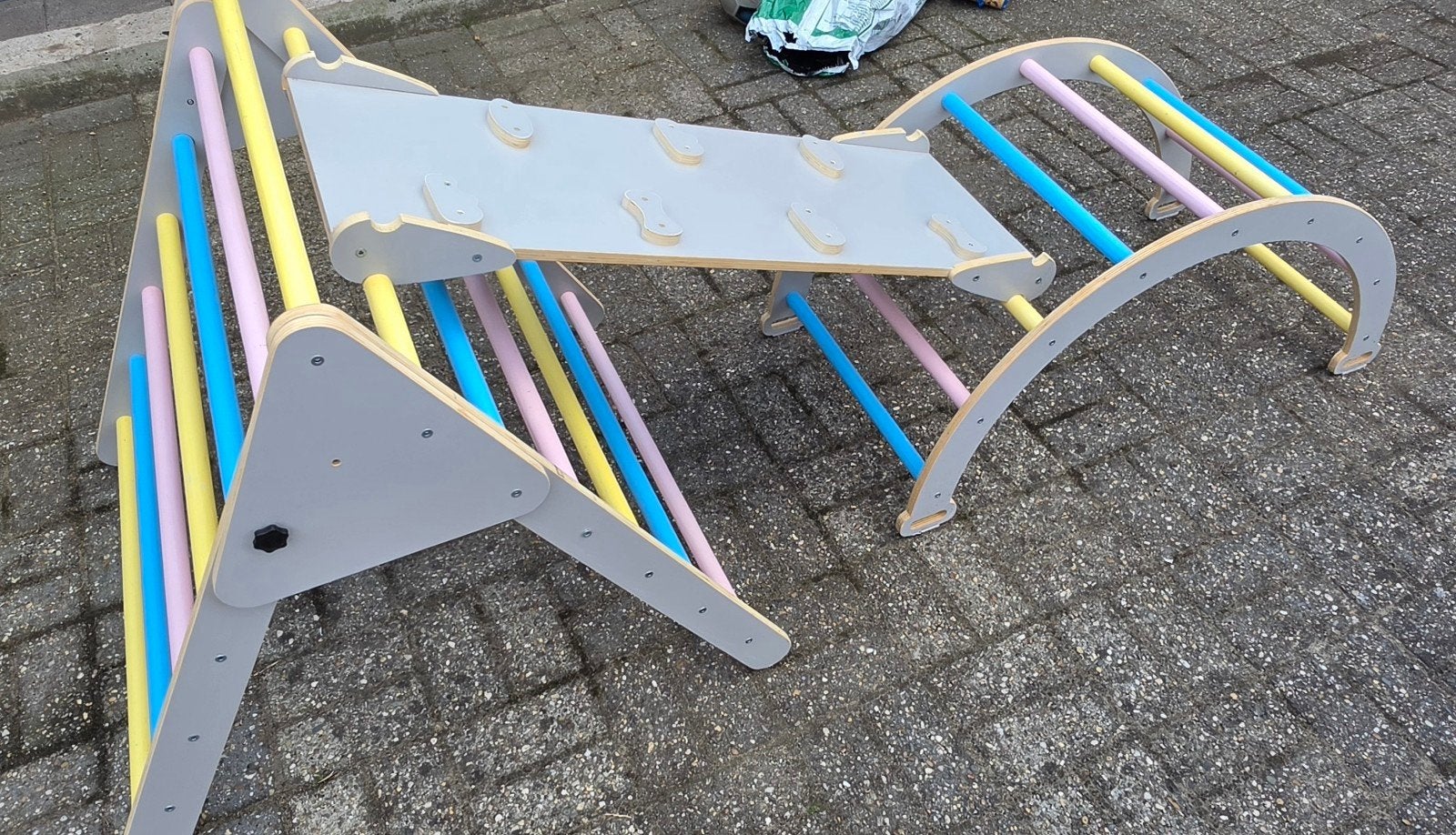 Houten Klimrek in goede staat, Kinderen en Baby's, Speelgoed | Buiten | Speeltoestellen, Ophalen, Zo goed als nieuw