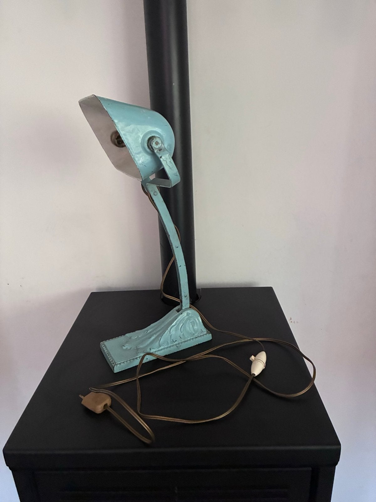 Vintage Niam bankierslamp - Unieke bureaulamp, Ophalen of Verzenden