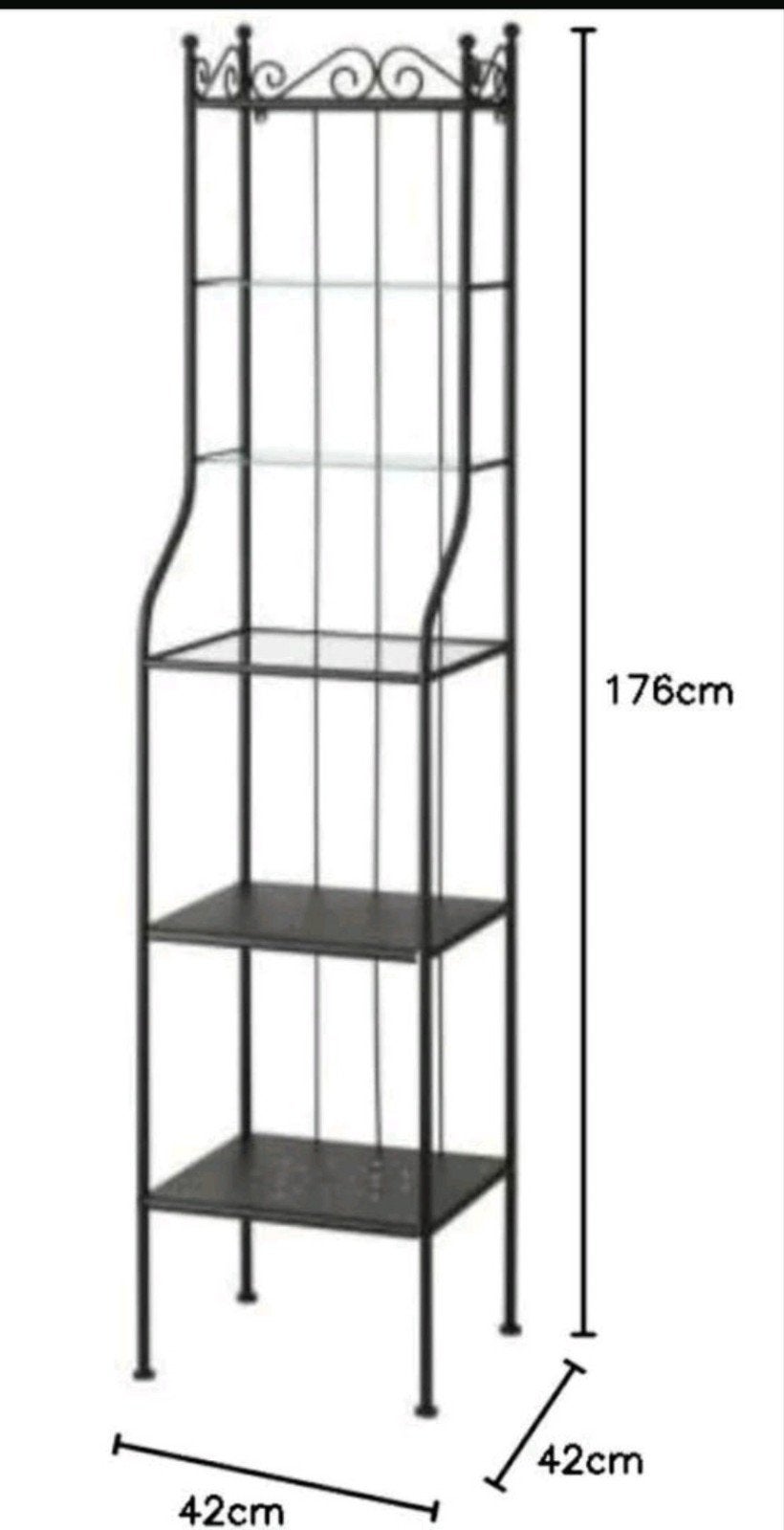 Zwart metalen rek met 5 planken - 176cm hoog, Ophalen, Gebruikt