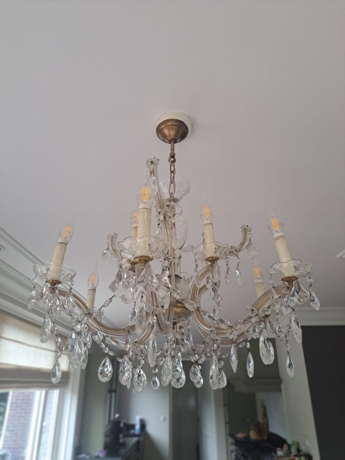 Te koop prachtige kroonluchter, Huis en Inrichting, Ophalen, Zo goed als nieuw, Glas