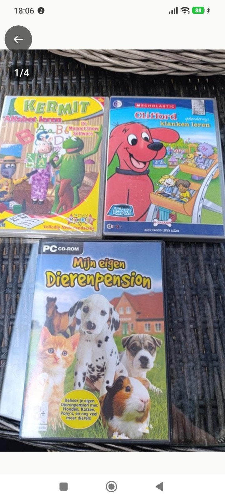 PC CD-ROM Spellen Mijn Eigen Dierenpension, Kermit, Clifford, Puzzel en Educatief, Gebruikt, 1 speler, Ophalen of Verzenden