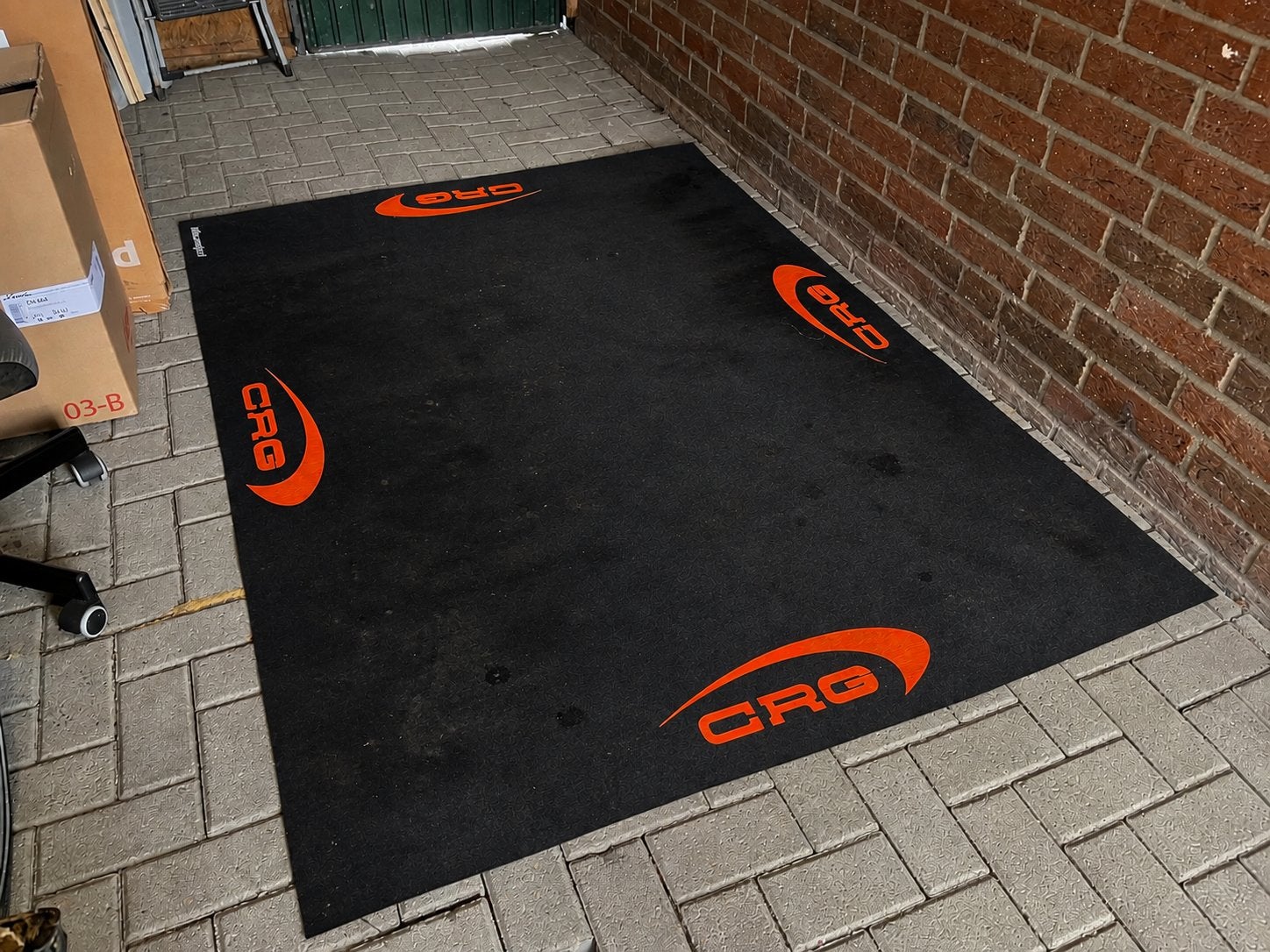 CRG Kart Mat / Milieumat - Zwart met Oranje Logo, Ophalen