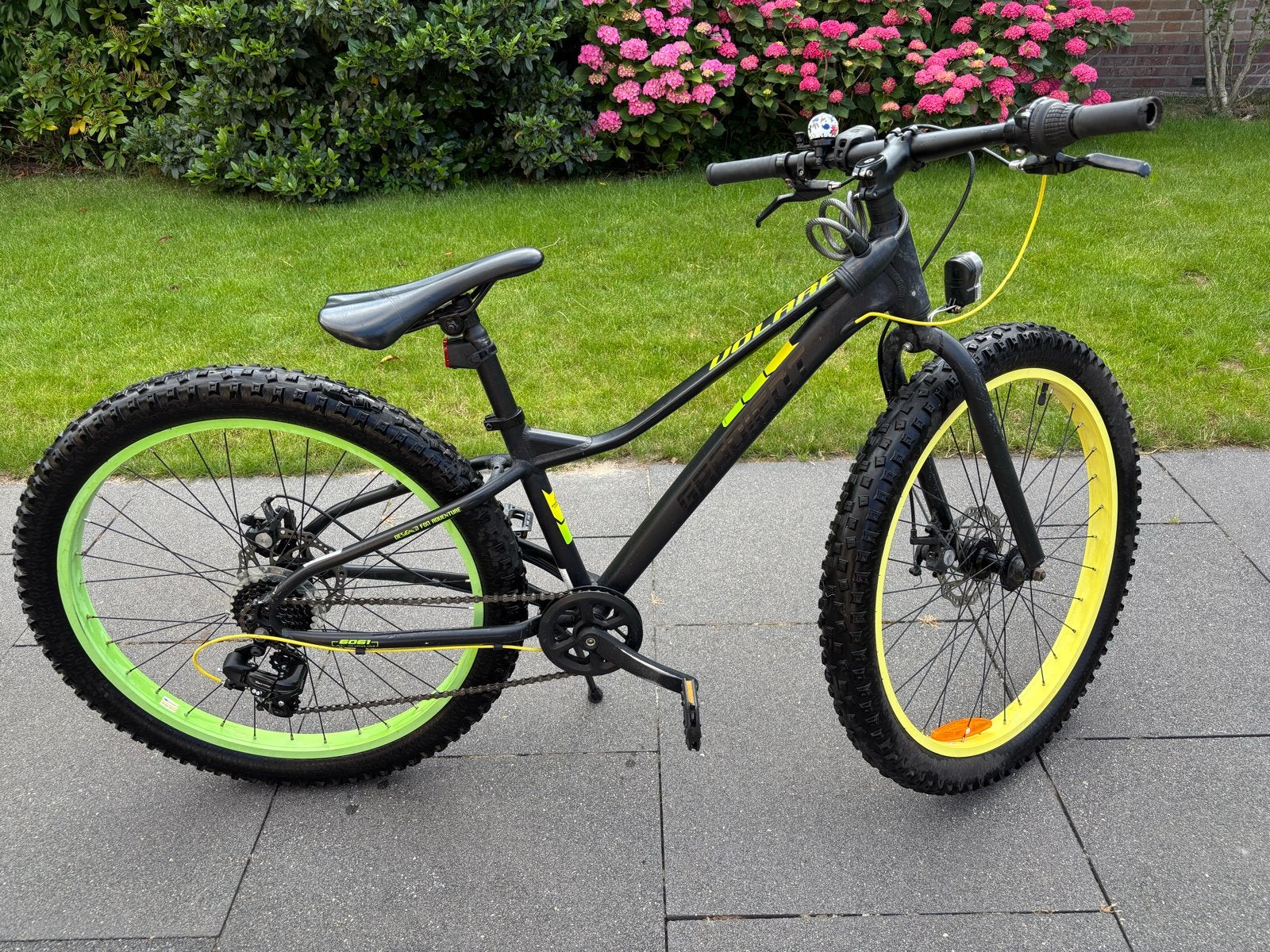 Dolare Fatbike 24 inch - Zwart/Neon, Overige merken, Versnellingen, Zo goed als nieuw, Schijfrem