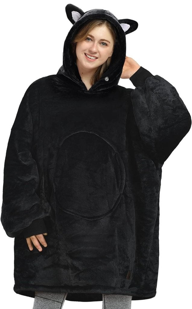 cat hoodie trui sweater onesie kat poes zwart pyjama, Kleding | Dames, Pyjama's, Verzenden, Gedragen