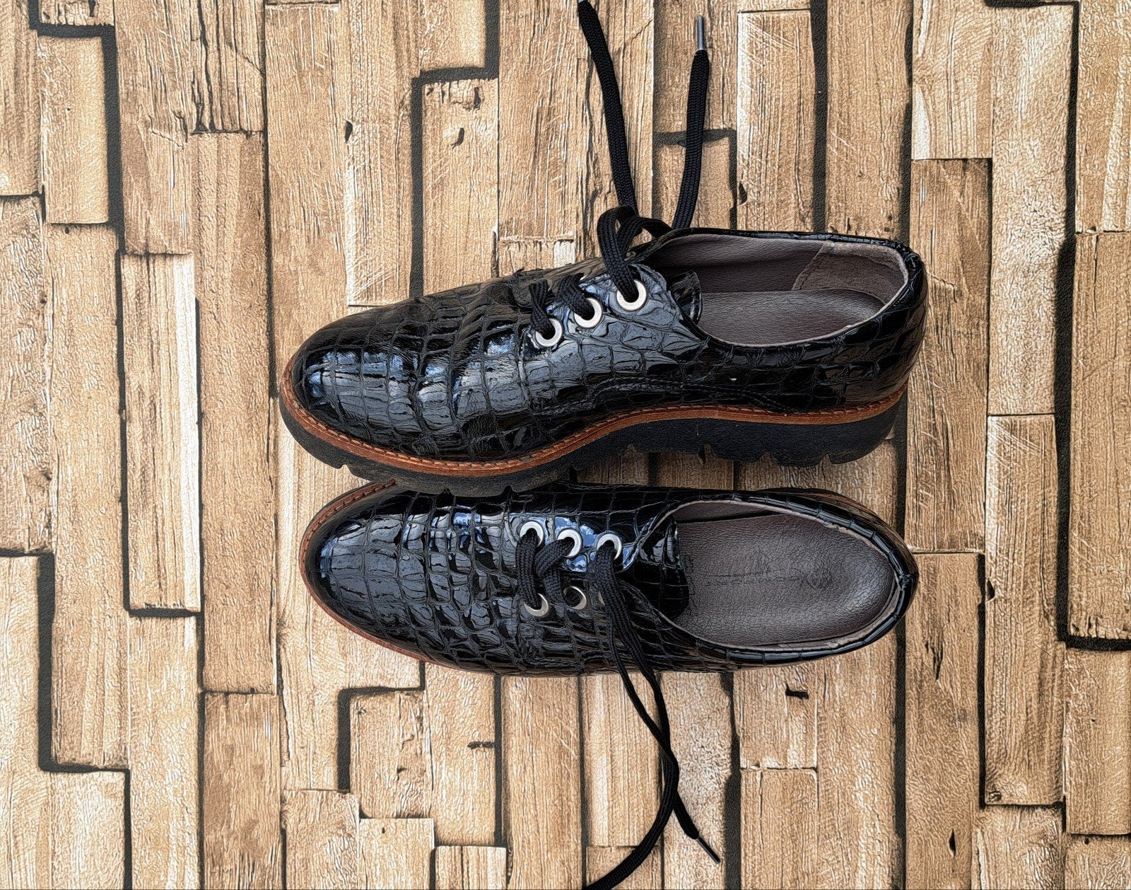 G-COMFORT Stijlvolle Lakleren Veterschoenen Maat 37, Schoenen met lage hakken, Verzenden, Zwart, G-COMFORT