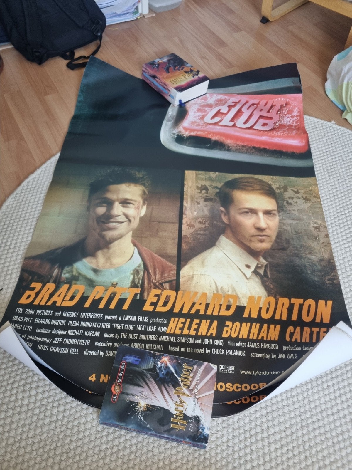 Vintage Filmposter Fight Club Jaren '90 - NOS, Rechthoekig Staand, Deurposter of groter, Nieuw, Ophalen of Verzenden
