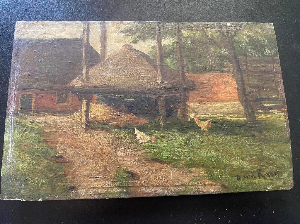 Kippen bij boerderij, Ophalen of Verzenden