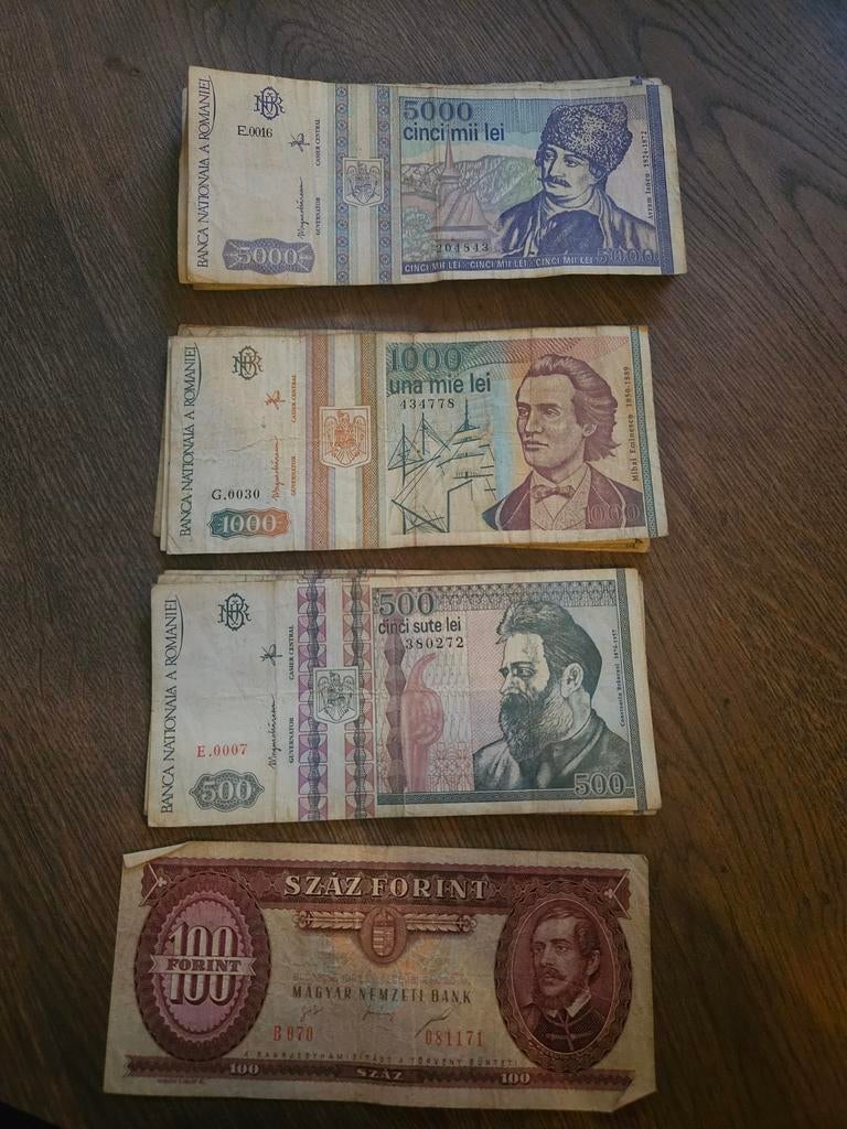 Set van Roemeense Lei en Hongaarse Forint bankbiljetten, Ophalen of Verzenden