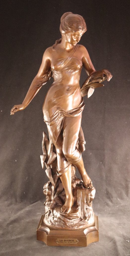 Zeer groot bronzen Art Nouveau beeld, Ophalen of Verzenden