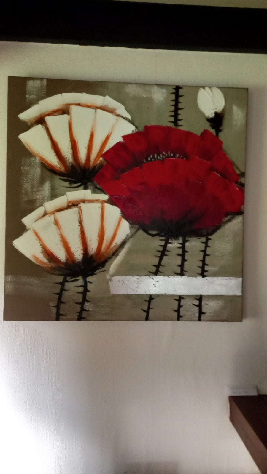Schilderij klaproos canvas groot, Ophalen