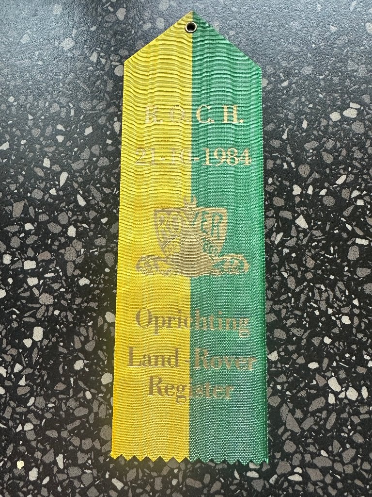 Land Rover vaantje. Oprichting R.O.C.H. Register 21-10-1984, Verzamelen, Ophalen of Verzenden, Gebruikt, Gebruiksvoorwerp
