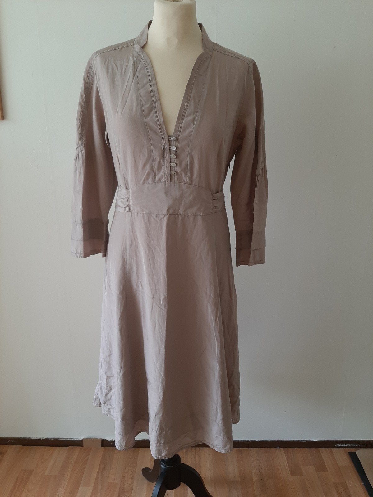Prachtig katoen/zijde jurk 38 The Barn, Kleding | Dames, Ophalen of Verzenden, Zo goed als nieuw, Maat 38/40 (M), Boven de knie