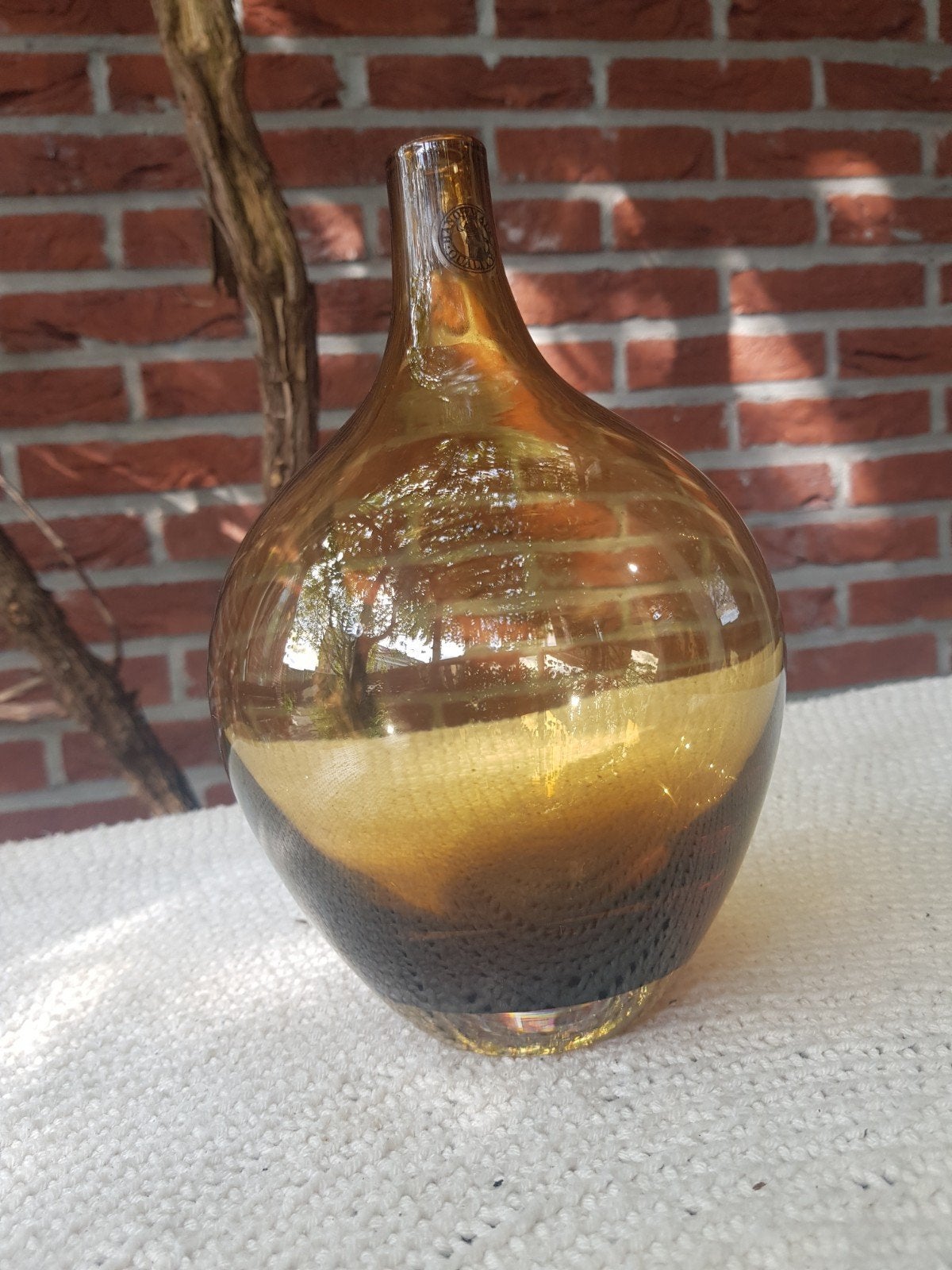 Vintage IKEA Salong vase amber Johanna Jelinek - 21 cm, Verzenden