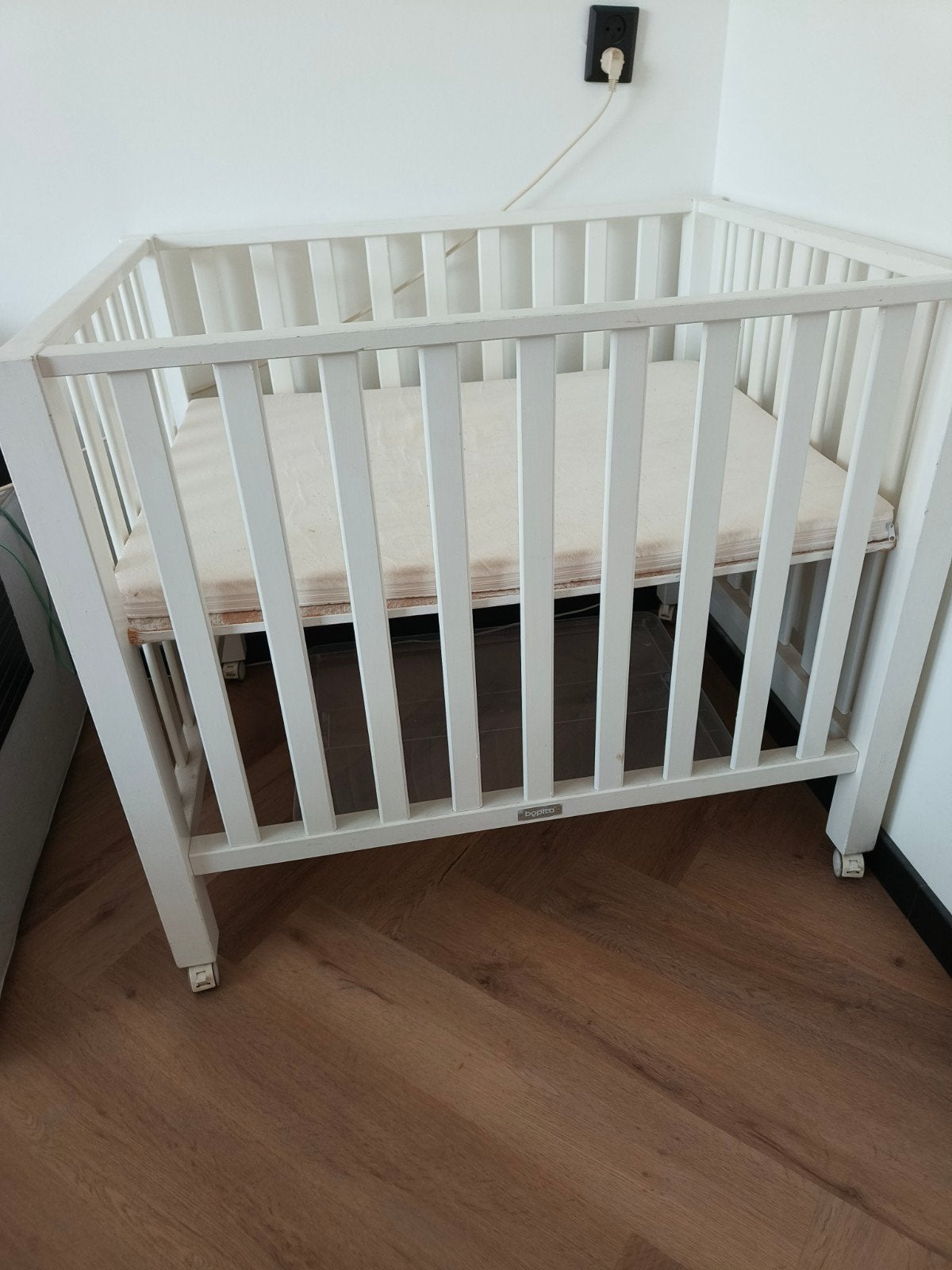 Bopita box - Met matras, Ophalen, Gebruikt, Rechthoekig, Wieltjes
