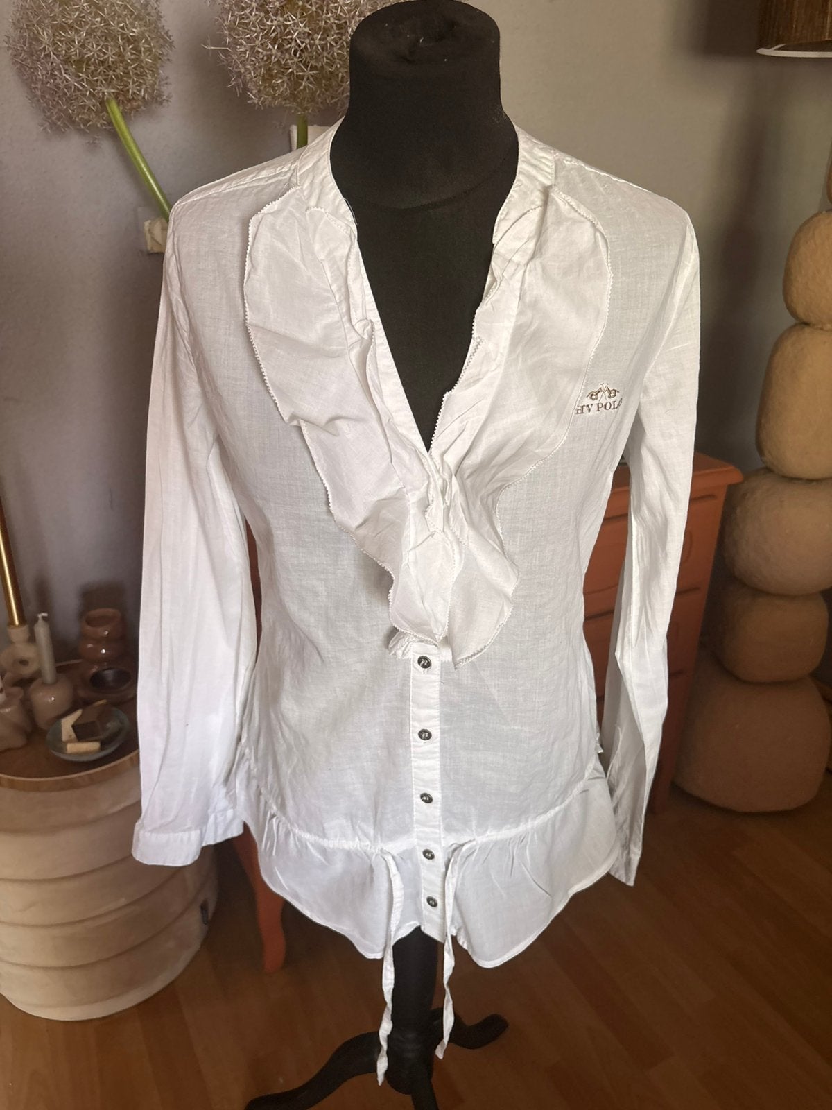 HV Polo mooie witte blouse mt 36 ZGAN, Kleding | Dames, Ophalen of Verzenden, Zo goed als nieuw, Maat 36 (S), Wit