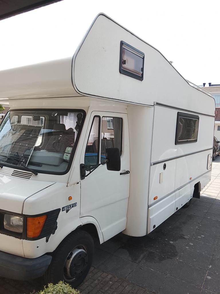 Camper Mercedes 407D Dubbellucht Hobby opbouw, Alkoof, Ringverwarming, 6 tot 7 meter, Mercedes
