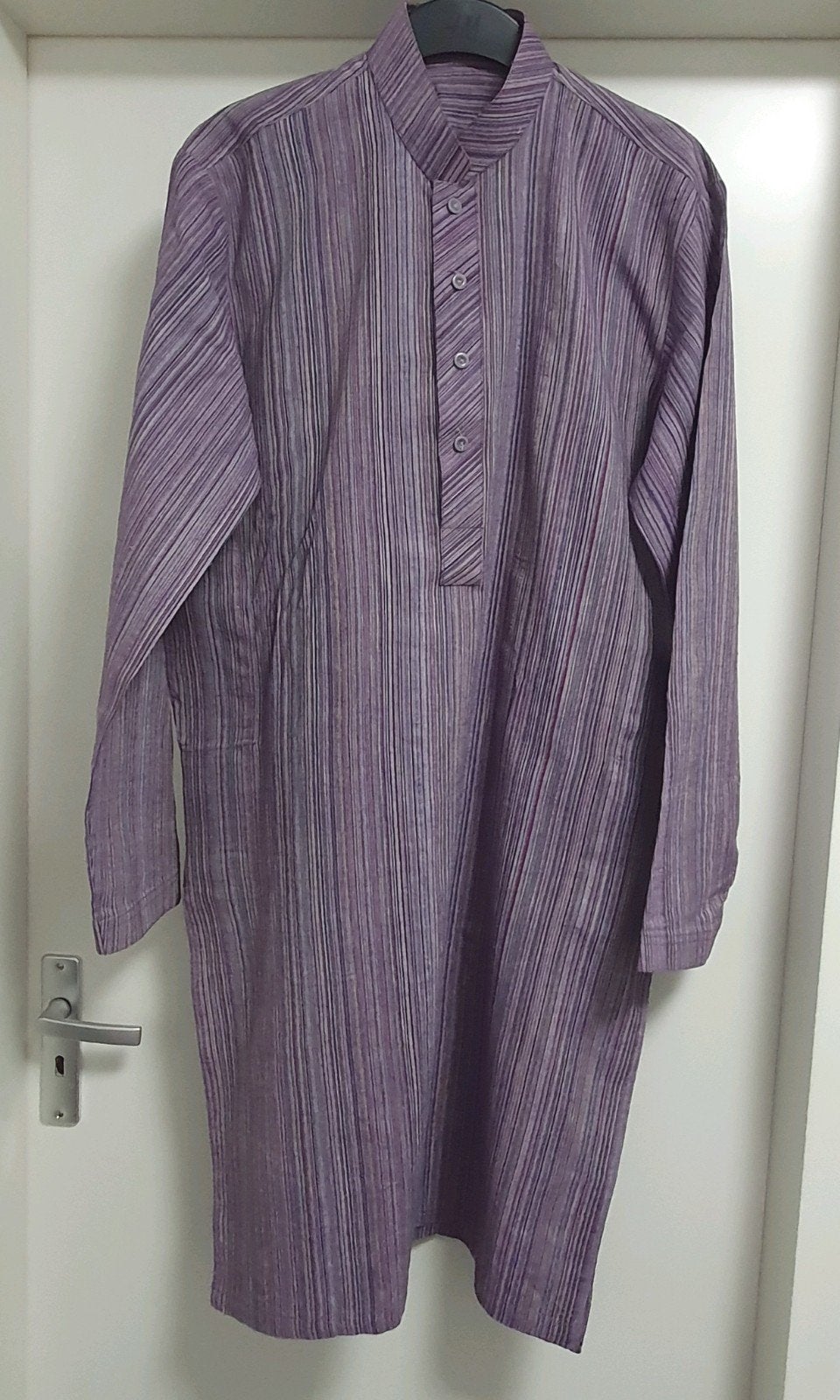 Paarse Indiase Afghaanse gestreepte kurta, een keer gedragen, Ophalen of Verzenden, Zo goed als nieuw, Onbekend
