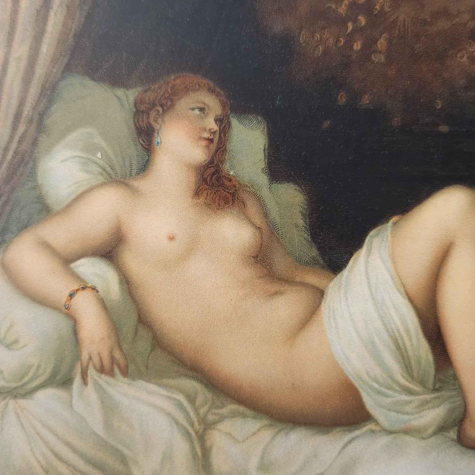 C1 <1920 Kunstkaart: Danaë en Amor (Tiziano Vecelli) naakt, Verzenden, Voor 1920, Ongelopen, Cultuur en Media