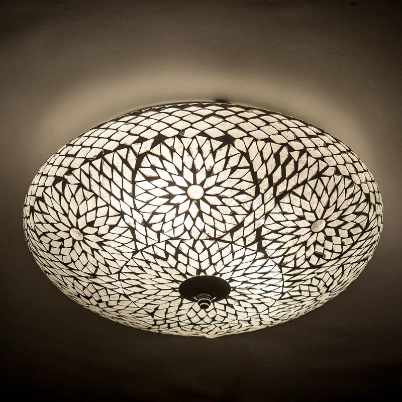Verschillende Oosterse glasmozaiek plafonnaire plafondlamp, Huis en Inrichting, Ophalen of Verzenden, Zo goed als nieuw, Glas