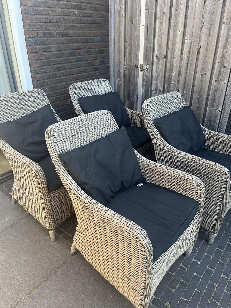 4 luxe tuinstoelen merk Beach 7 (B7), Tuin en Terras, Ophalen, Gebruikt, Overige materialen