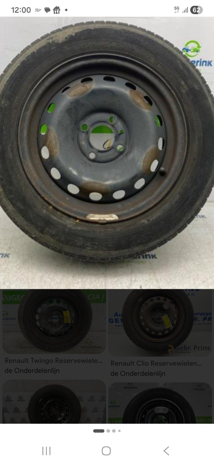 Gebruikt reservewiel met band voor Renault Twingo/Clio 2x, Ophalen, Gebruikt