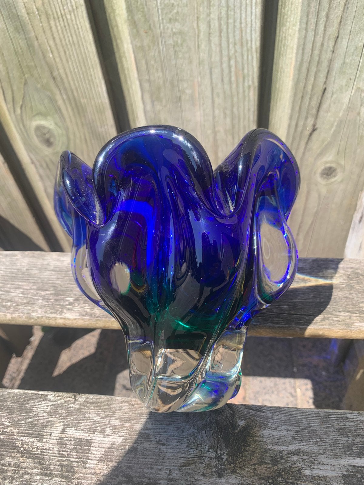 Boheems glazen vaas, Antiek en Kunst, Antiek | Glas en Kristal, Verzenden