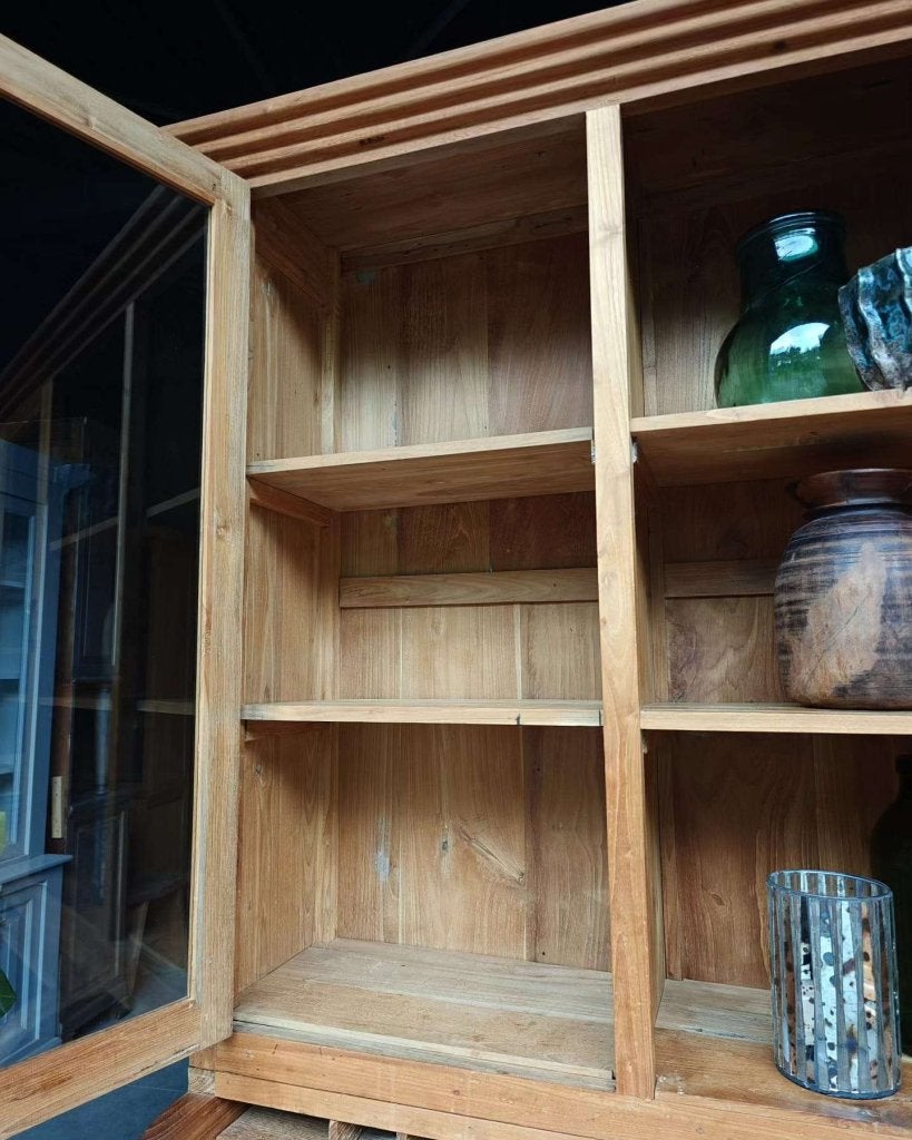 Prachtige grutterskast | Apothekerskast Teakhout #8198, Glas, Gebruikt, Met deur(en), -
