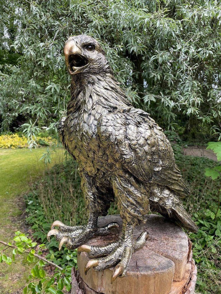 Tuinbeeld Arend antiek goud gazon, tuin, dierentuin, 55 cm, Tuin en Terras, Tuinbeelden, Ophalen, Nieuw, Kunststof, Dierenbeeld